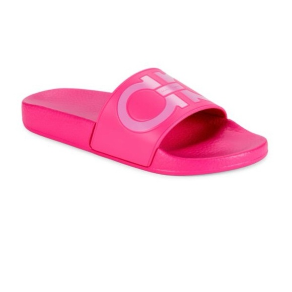 Salvatore Ferragamo Groovy Gancini Slides 💕 Hot Pink Sandals US 8 - Picture 10 of 11